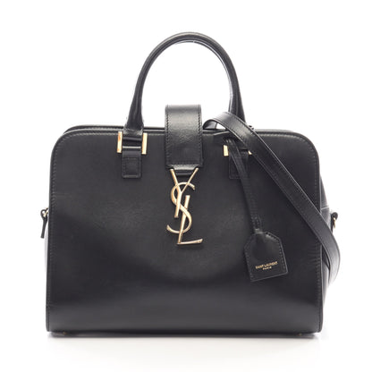 YSLライン ベイビー モノグラム カバス 2WAY ハンドバッグ レザー ブラック サンローランパリ