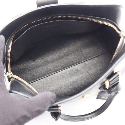 YSLライン ベイビー モノグラム カバス 2WAY ハンドバッグ レザー ブラック サンローランパリ