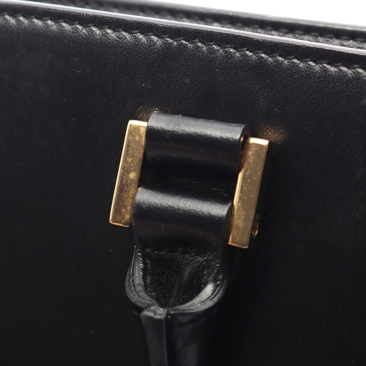YSLライン ベイビー モノグラム カバス 2WAY ハンドバッグ レザー ブラック サンローランパリ