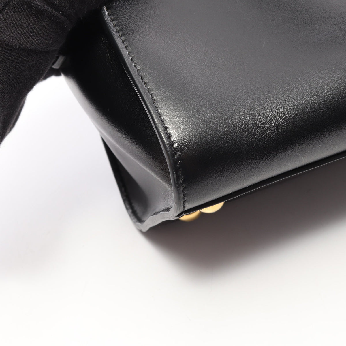 YSLライン ベイビー モノグラム カバス 2WAY ハンドバッグ レザー ブラック サンローランパリ