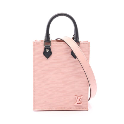 プティット サックプラ エピ ローズバレリーヌ 2WAY ハンドバッグ レザー ライトピンク ブラック ルイヴィトン バッグ LOUIS VUITTON