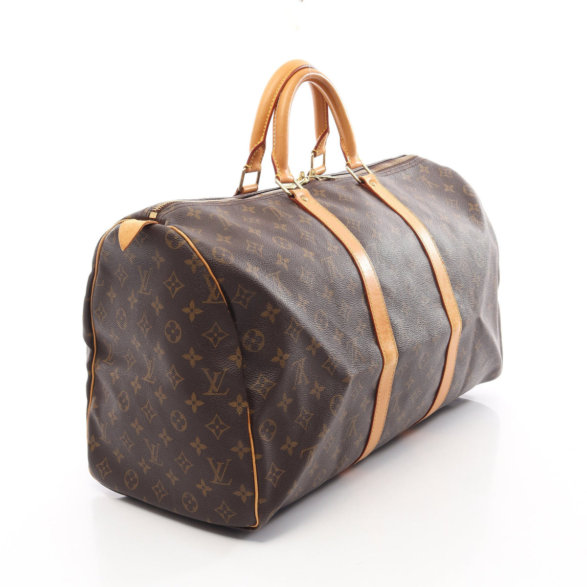 キーポル50 モノグラム ボストンバッグ PVC レザー ブラウン ルイヴィトン バッグ LOUIS VUITTON