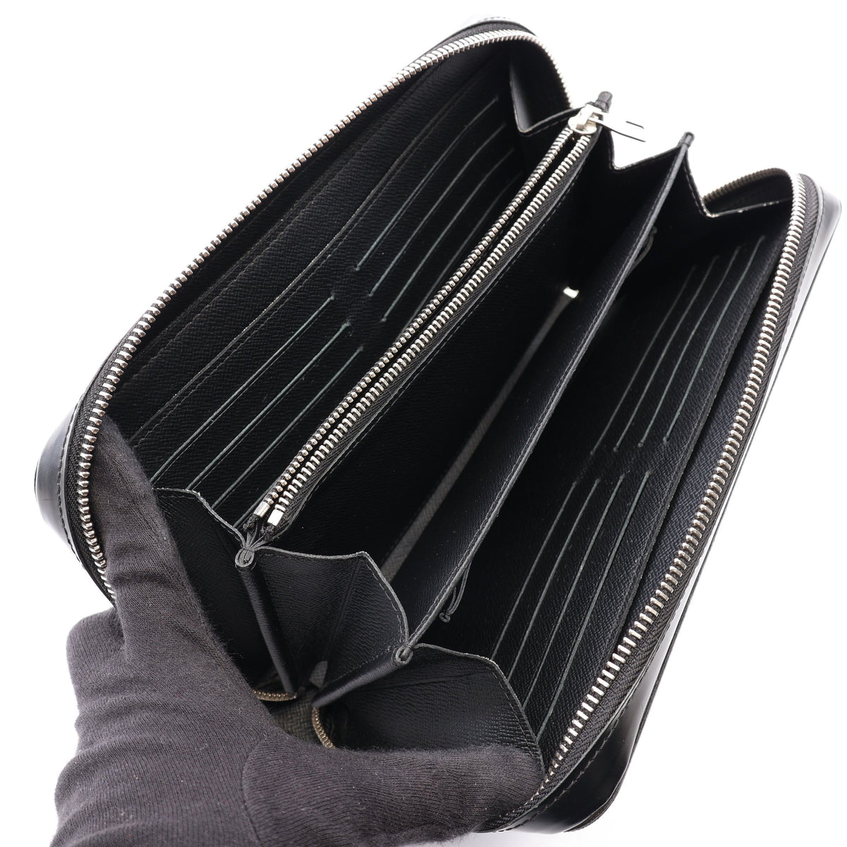 ジッピーXL ダミエグラフィット トラベルケース ラウンドファスナー長財布 PVC レザー ブラック ルイヴィトン 財布・小物 LOUIS VUITTON