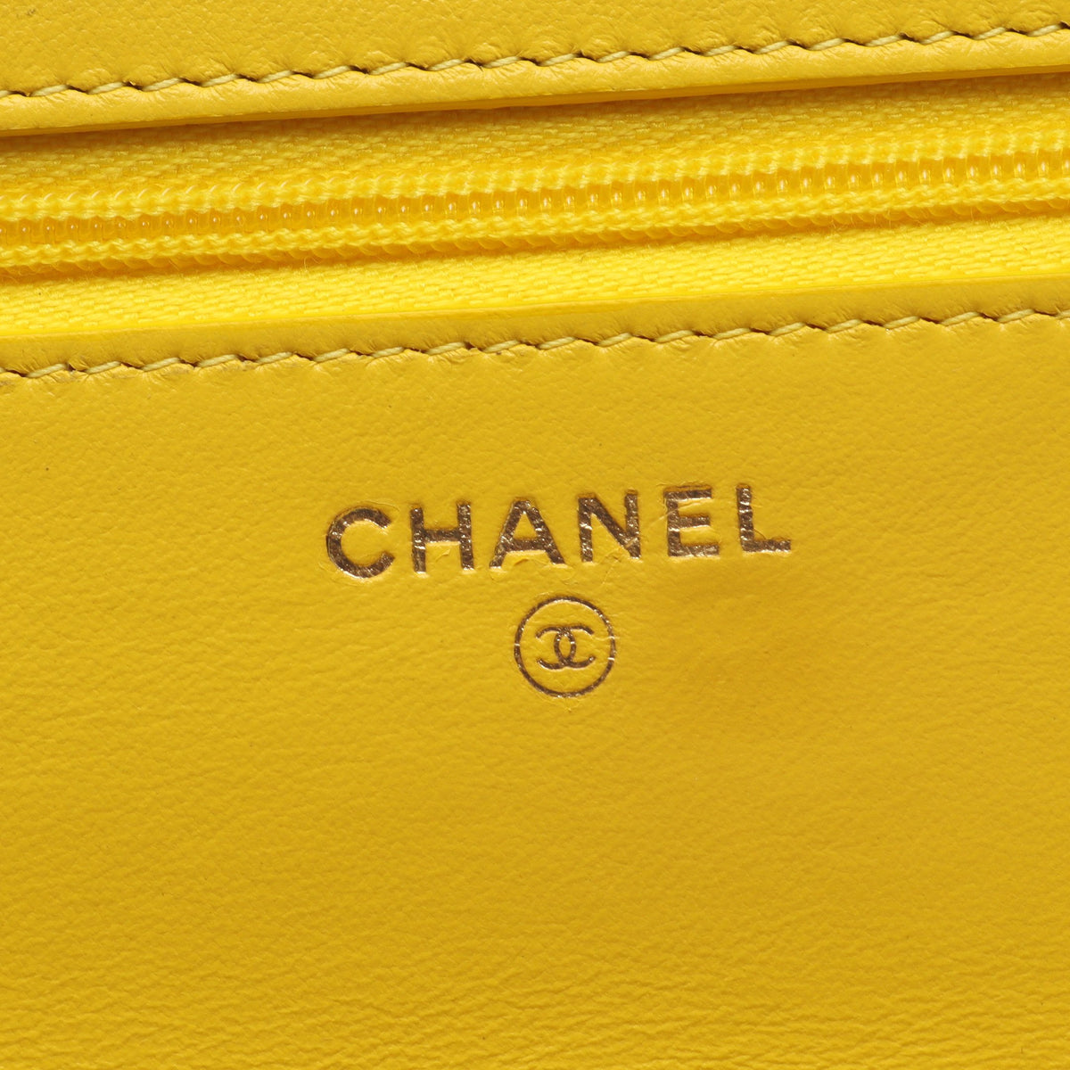 マトラッセ コンビ金具 チェーンウォレット ラムスキン イエロー シャネル バッグ CHANEL