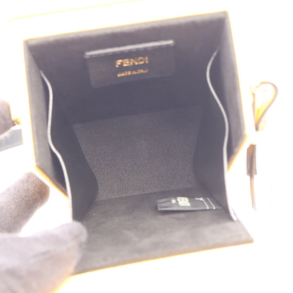 ボックス ショルダーバッグ レザー イエロー ブラック フェンディ