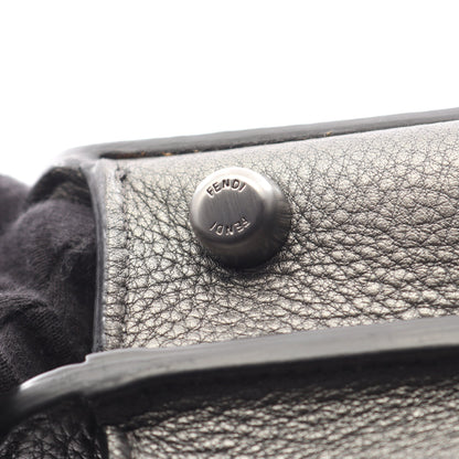 ピーカブー アイシーユー スモール メタリック 2WAY ハンドバッグ レザー ダークグレー フェンディ