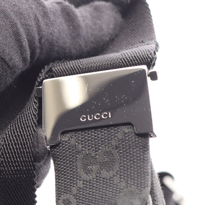 GGキャンバス ショルダーバッグ キャンバス レザー ブラック グッチ
