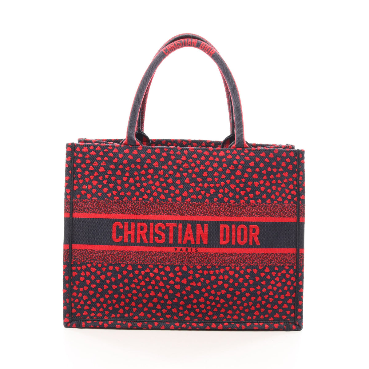 BOOK TOTE ブックトート ミディアム ハンドバッグ トートバッグ キャンバス ネイビー レッド クリスチャンディオール