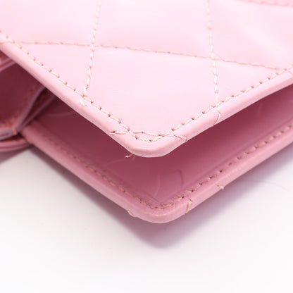 カンボンライン 手帳カバー ラムスキン ピンク ブラック シルバー金具 シャネル