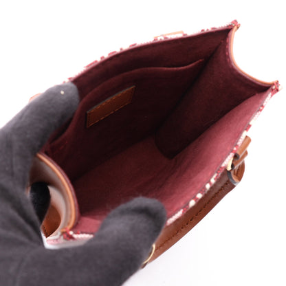 プティット サックプラ モノグラムジャガード Since 1854 2WAY ハンドバッグ キャンバス レザー ボルドー ブラウン ルイヴィトン