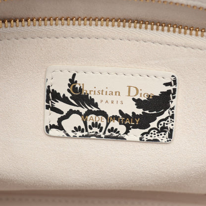 LADY DIOR レディディオール ビーズ 2WAY ハンドバッグ レザー ホワイト ブラック クリスチャンディオール