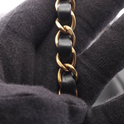 シャネル22 バックパック ナップサック レザー ブラック ゴールド金具 シャネル