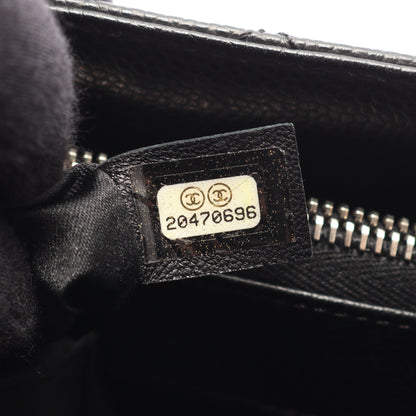 マトラッセ グランドショッピング GST チェーンショルダーバッグ チェーントートバッグ キャビアスキン ブラック シルバー金具 シャネル