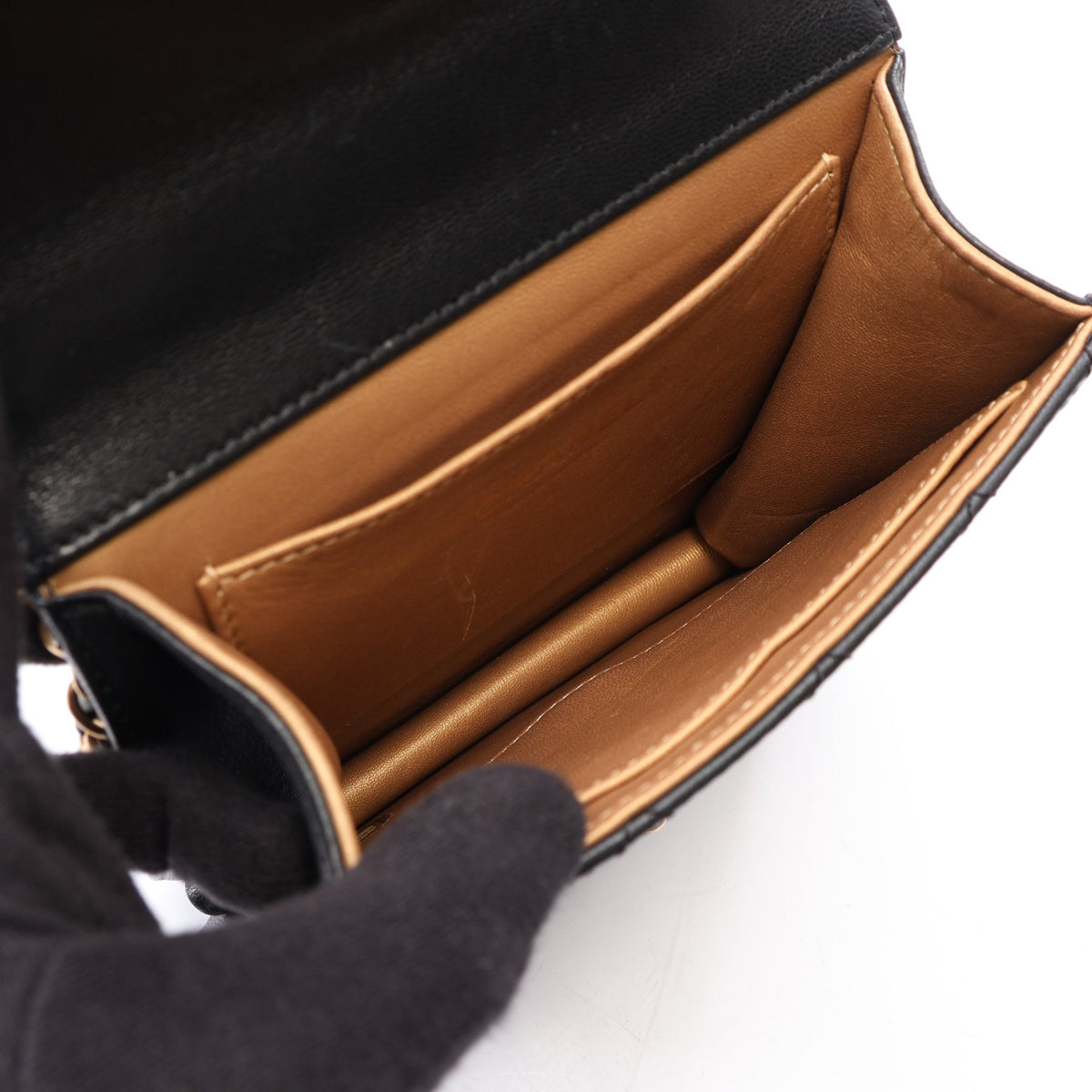 マトラッセ チェーンショルダーバッグ レザー ブラック ゴールド金具 シャネル