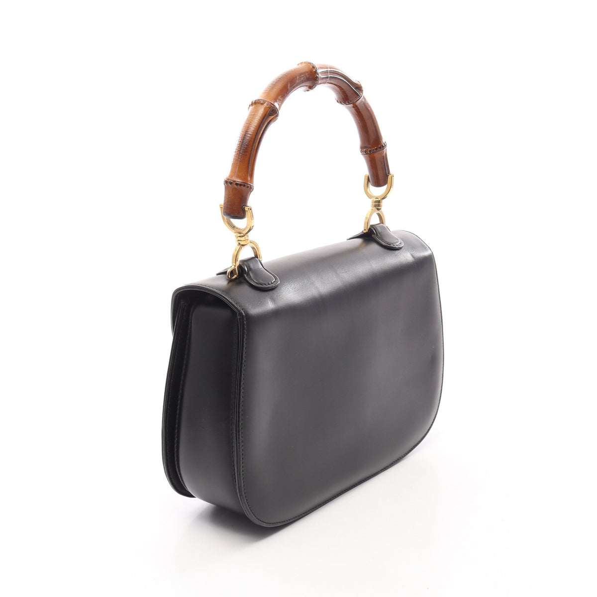 バンブー ハンドバッグ レザー ブラック グッチ バッグ GUCCI