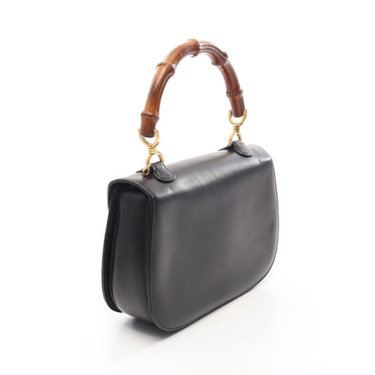バンブー ハンドバッグ レザー ブラック グッチ バッグ GUCCI