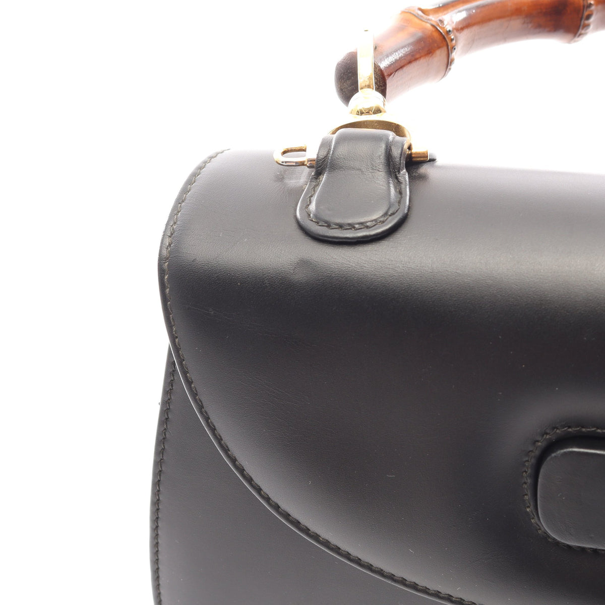 バンブー ハンドバッグ レザー ブラック グッチ バッグ GUCCI