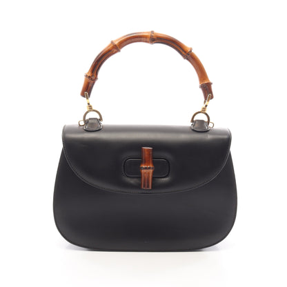 バンブー ハンドバッグ レザー ブラック グッチ バッグ GUCCI