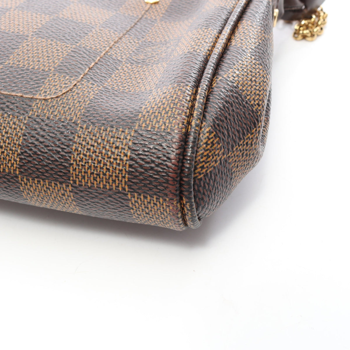 フェイボリットPM ダミエエベヌ 2WAY チェーンハンドバッグ PVC レザー ブラウン ルイヴィトン
