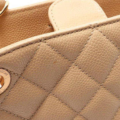 マトラッセ PST チェーンショルダーバッグ チェーントートバッグ キャビアスキン ベージュ ゴールド金具 シャネル バッグ CHANEL