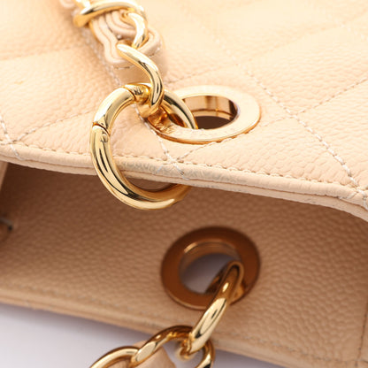 マトラッセ PST チェーンショルダーバッグ チェーントートバッグ キャビアスキン ベージュ ゴールド金具 シャネル バッグ CHANEL