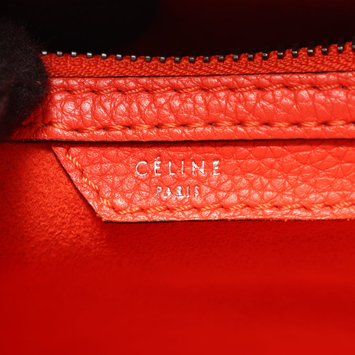 ラゲージ マイクロショッパー ハンドバッグ トートバッグ レザー オレンジレッド セリーヌ バッグ CELINE