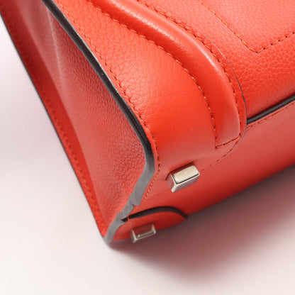 ラゲージ マイクロショッパー ハンドバッグ トートバッグ レザー オレンジレッド セリーヌ バッグ CELINE