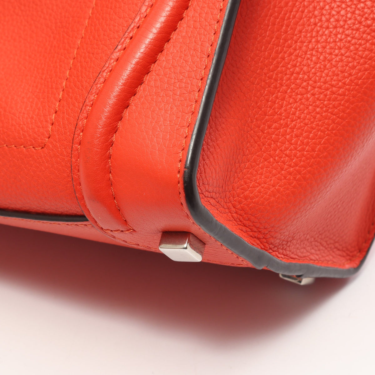 ラゲージ マイクロショッパー ハンドバッグ トートバッグ レザー オレンジレッド セリーヌ バッグ CELINE