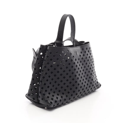 Tタイムレス パンチング 2WAY ショルダーバッグ レザー ブラック トッズ