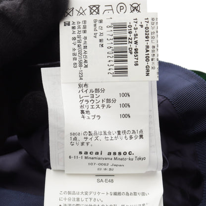 異素材ドッキング ペイズリー プリーツ ラップスカート レーヨン グリーン サカイ ボトムス sacai