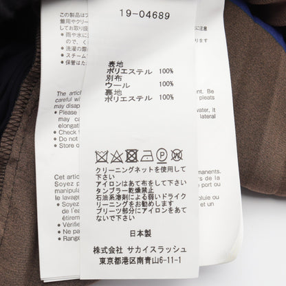 異素材ドッキング ロングシャツ トップス ウール カーキグリーン ダークネイビー マルチカラー サカイ トップス sacai