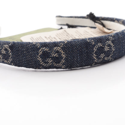 GGデニム カチューシャ コットン インディゴブルー ベージュ グッチ アクセサリー GUCCI