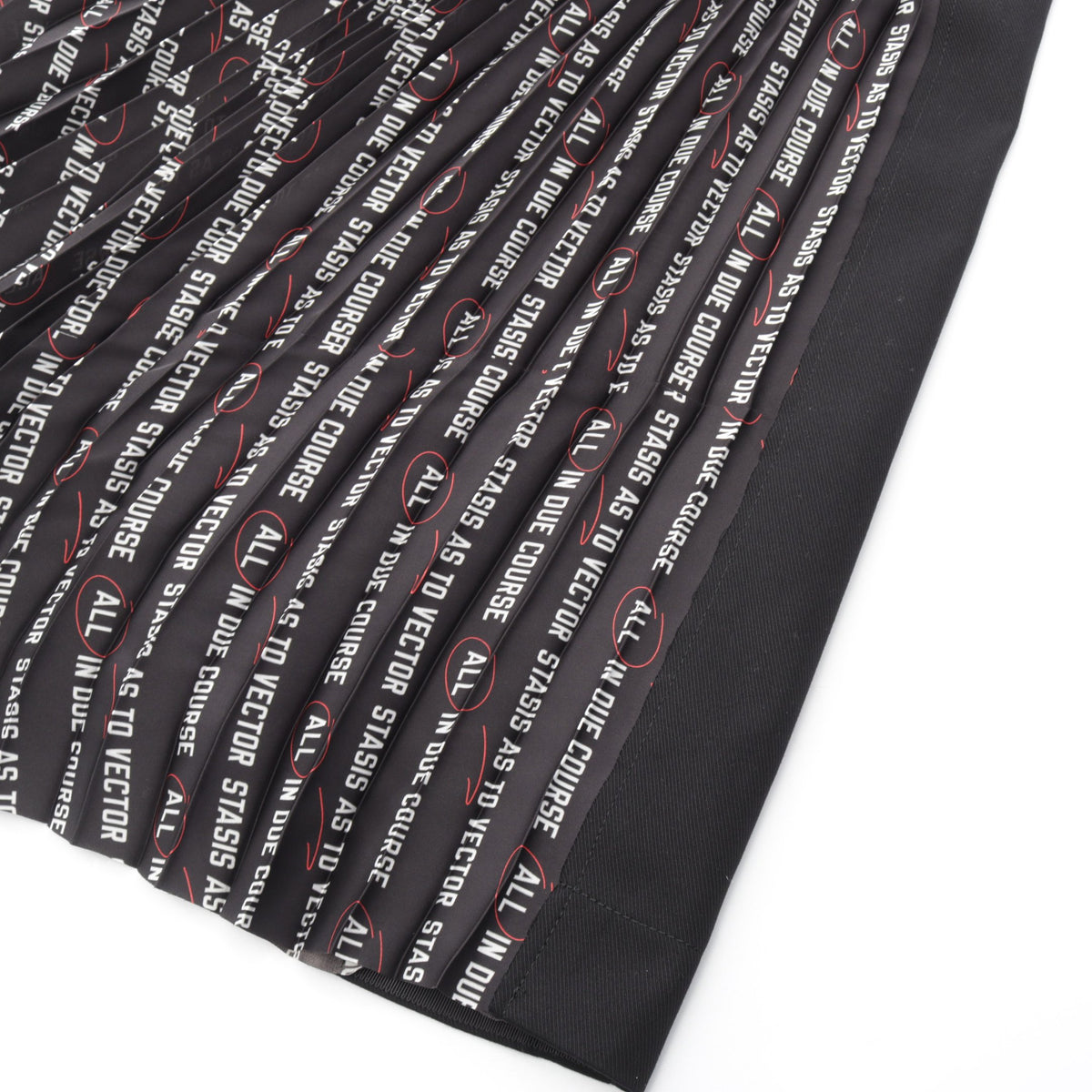 sacai × Lawrence Weiner タイポグラフィー プリント プリーツ スカート コットン ブラック ホワイト レッド サカイ ボトムス sacai