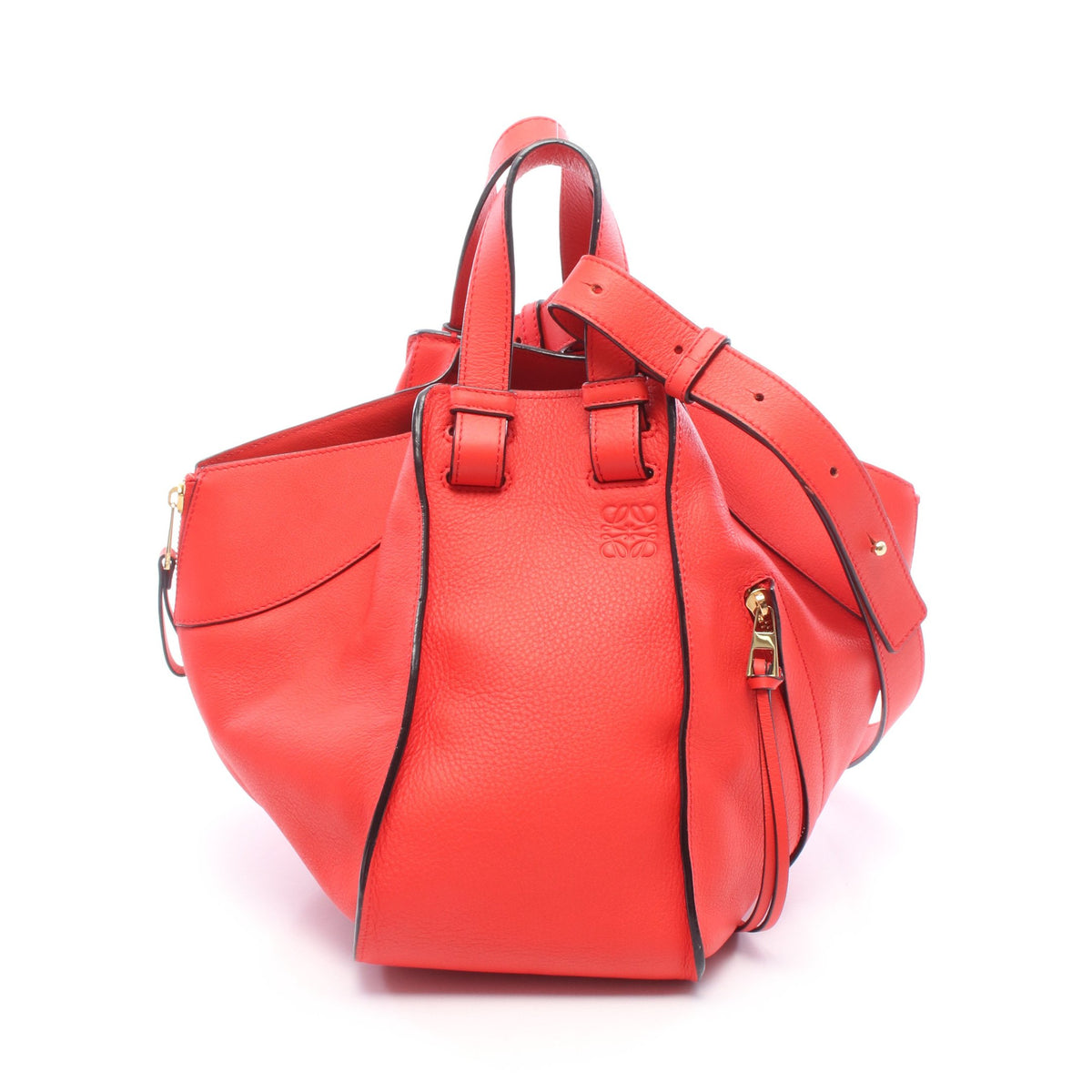 ハンモックバッグ スモール 2WAY ハンドバッグ レザー レッド ロエベ バッグ LOEWE