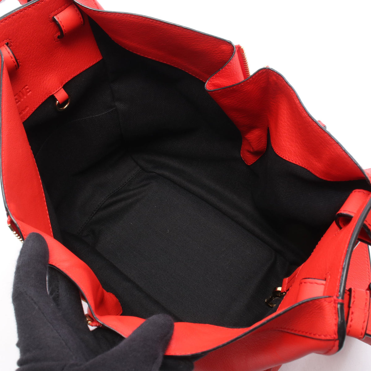 ハンモックバッグ スモール 2WAY ハンドバッグ レザー レッド ロエベ バッグ LOEWE