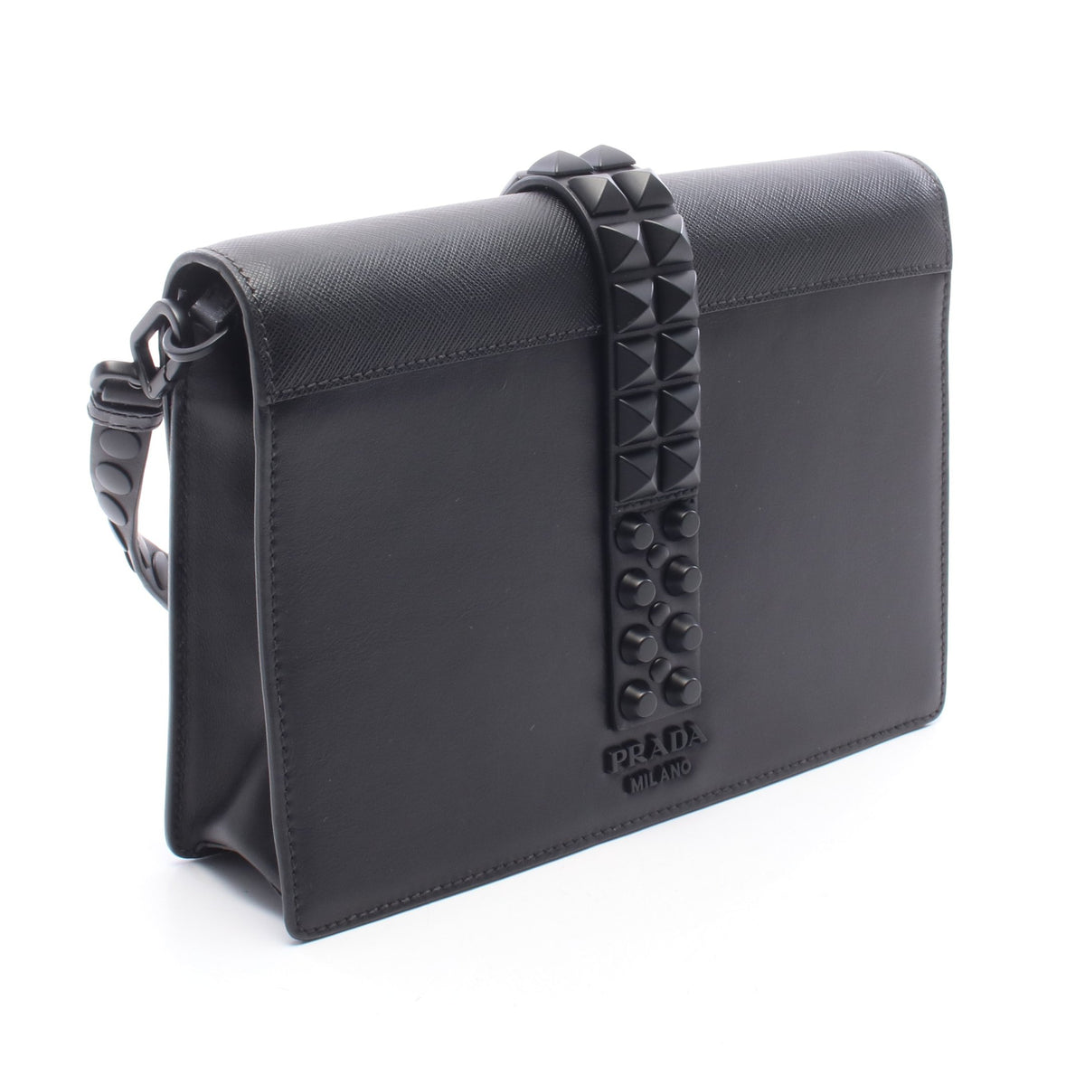 CITY CALF + SAFFI エレクトラ スタッズ ショルダーバッグ レザー ブラック プラダ