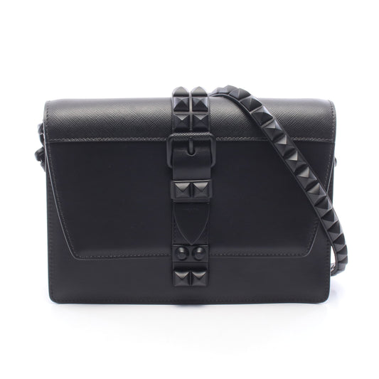 CITY CALF + SAFFI エレクトラ スタッズ ショルダーバッグ レザー ブラック プラダ