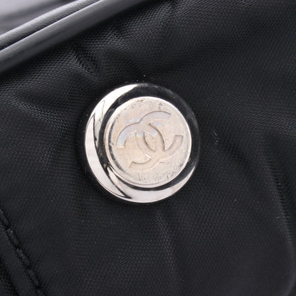 パリニューヨークライン ハンドバッグ トートバッグ ナイロン レザー ブラック シルバー金具 シャネル