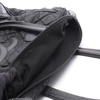 パリニューヨークライン ハンドバッグ トートバッグ ナイロン レザー ブラック シルバー金具 シャネル