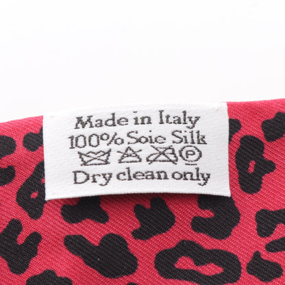 ミッツァ レオパード リボン スカーフ シルク ピンクレッド ブラック クリスチャンディオール 財布・小物 Christian Dior