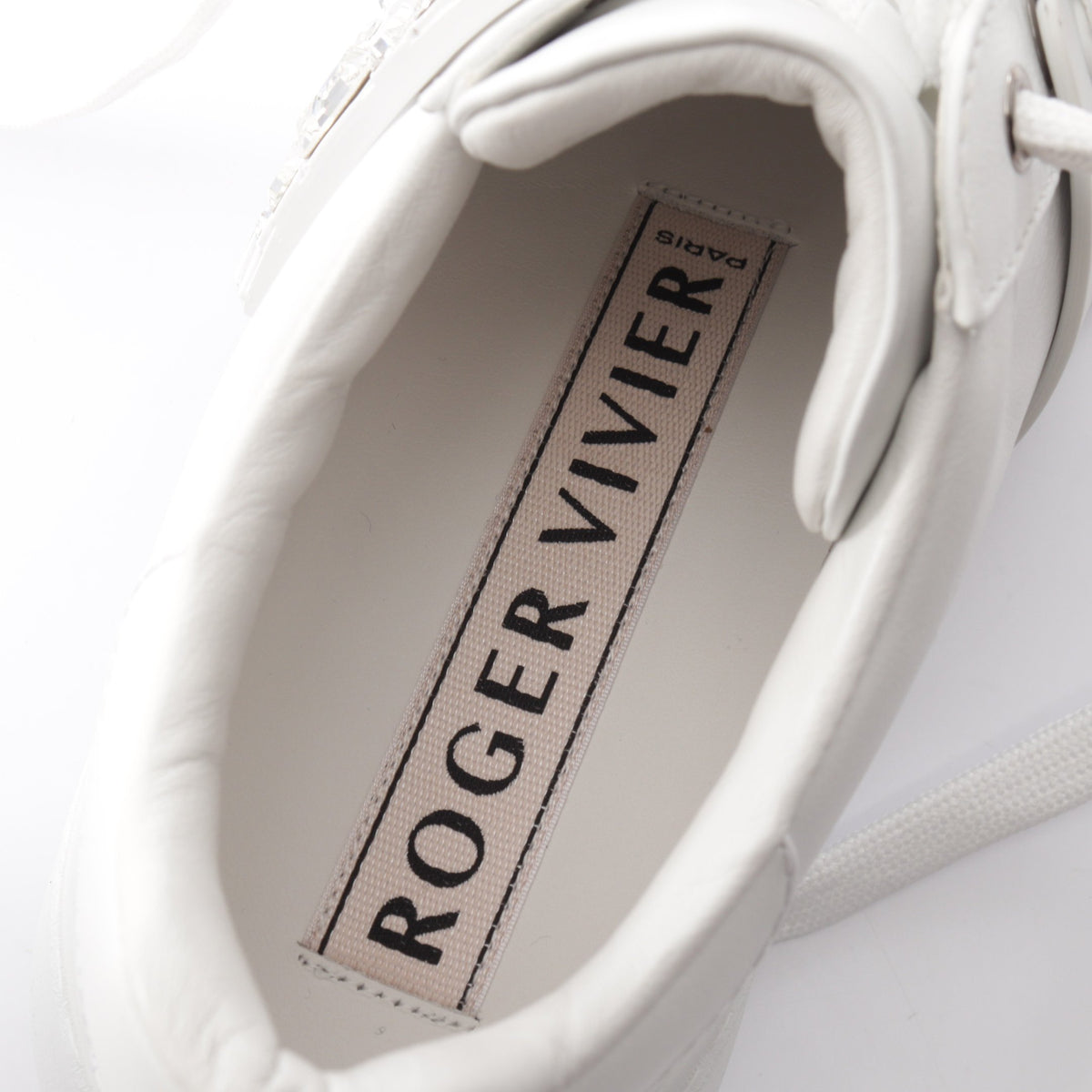 ヴィヴ スケート ストラスバックル スニーカー レザー ホワイト ロジェヴィヴィエ シューズ Roger Vivier