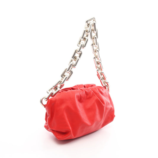 ザ チェーン ポーチ チェーンショルダーバッグ レザー レッド ボッテガヴェネタ バッグ BOTTEGA VENETA