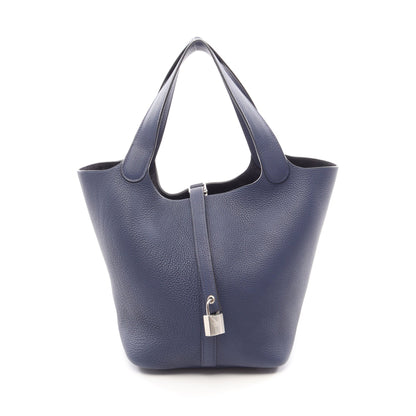 ピコタンロックMM ブルーアンクル ハンドバッグ トリヨンクレマンス ダークブルー シルバー金具 Z刻印 エルメス バッグ HERMES