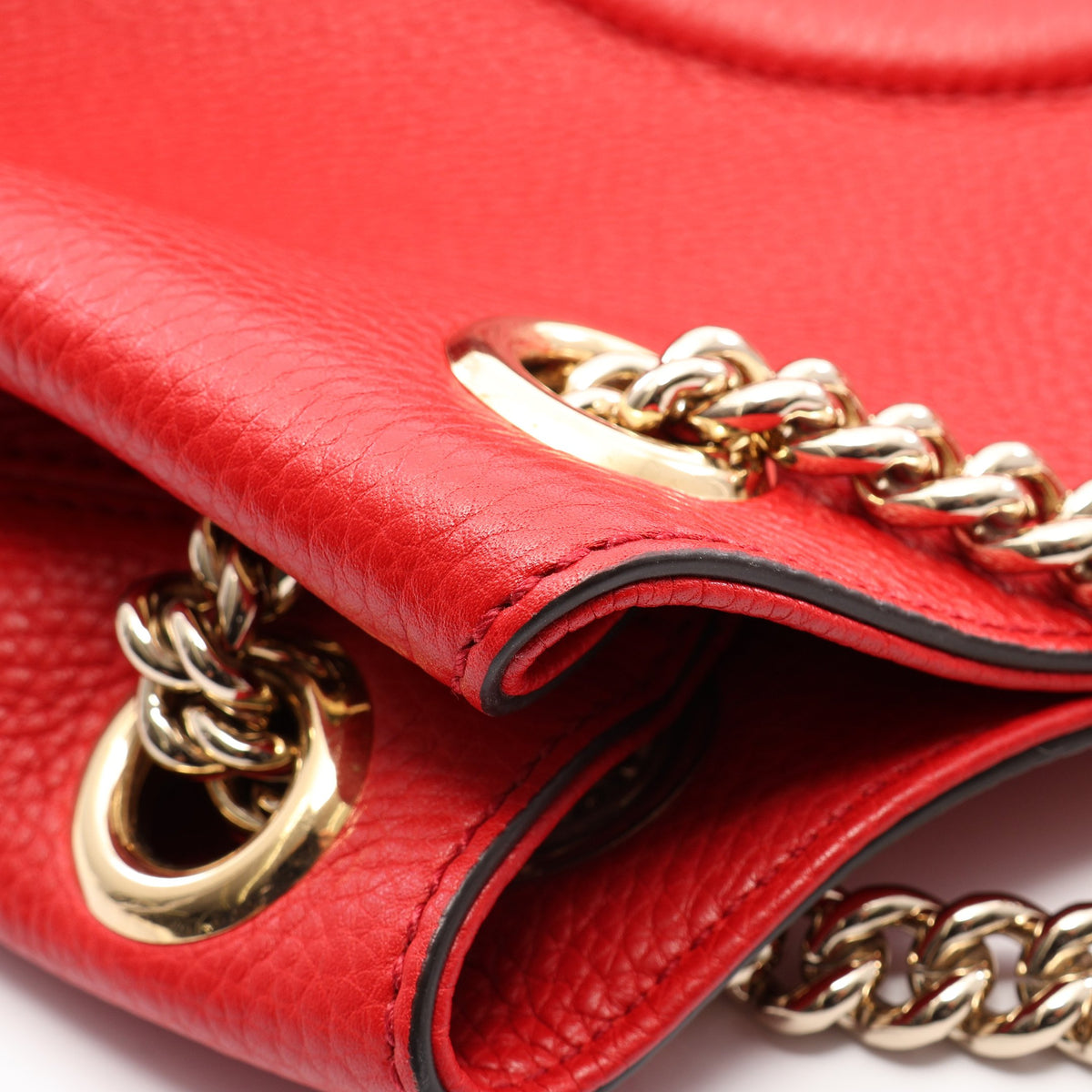 ソーホー インターロッキングG チェーンショルダーバッグ レザー レッド グッチ バッグ GUCCI