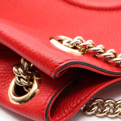 ソーホー インターロッキングG チェーンショルダーバッグ レザー レッド グッチ バッグ GUCCI