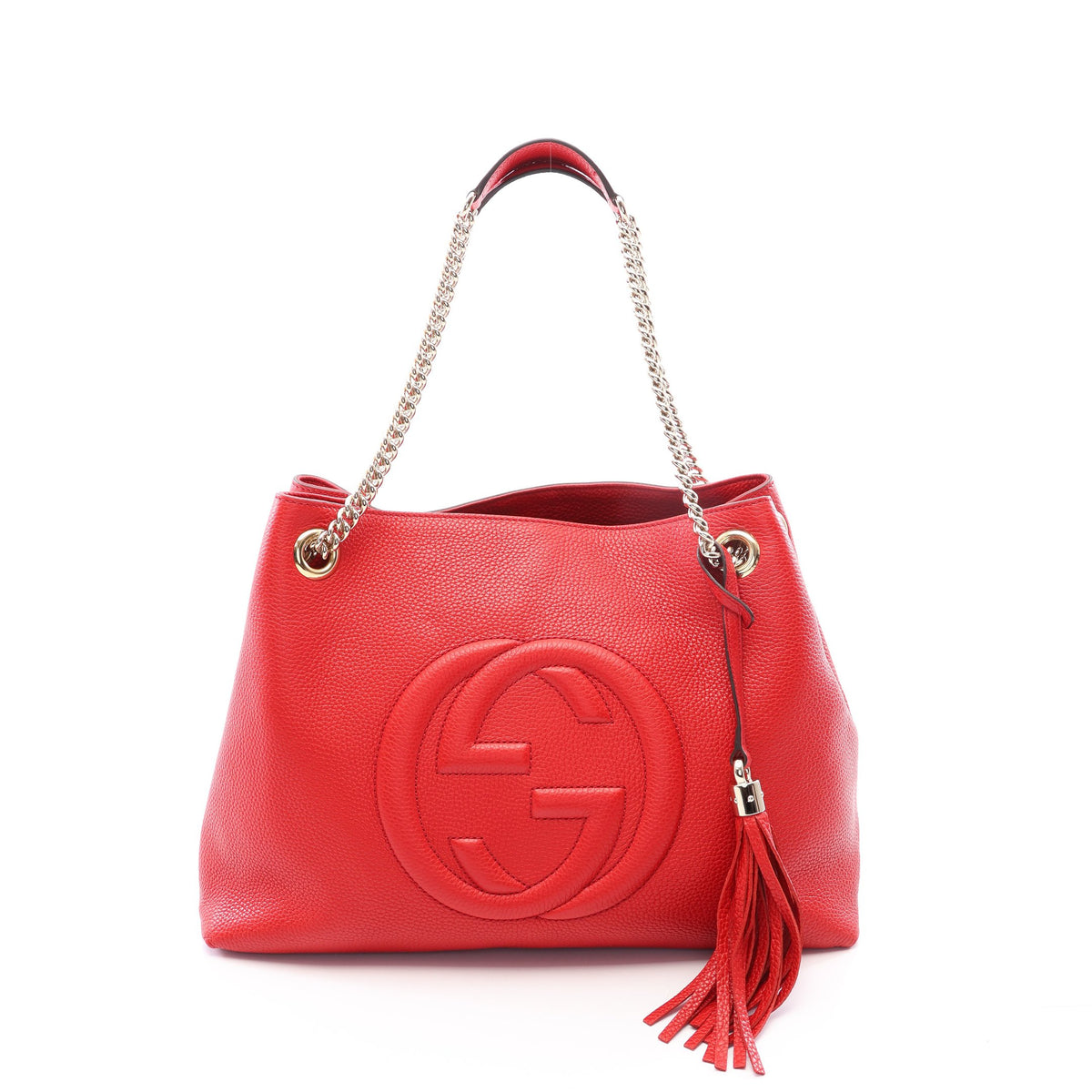 ソーホー インターロッキングG チェーンショルダーバッグ レザー レッド グッチ バッグ GUCCI