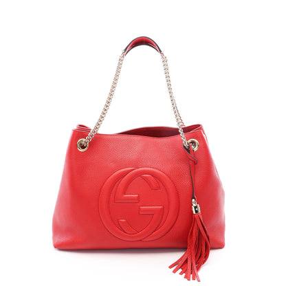 ソーホー インターロッキングG チェーンショルダーバッグ レザー レッド グッチ バッグ GUCCI
