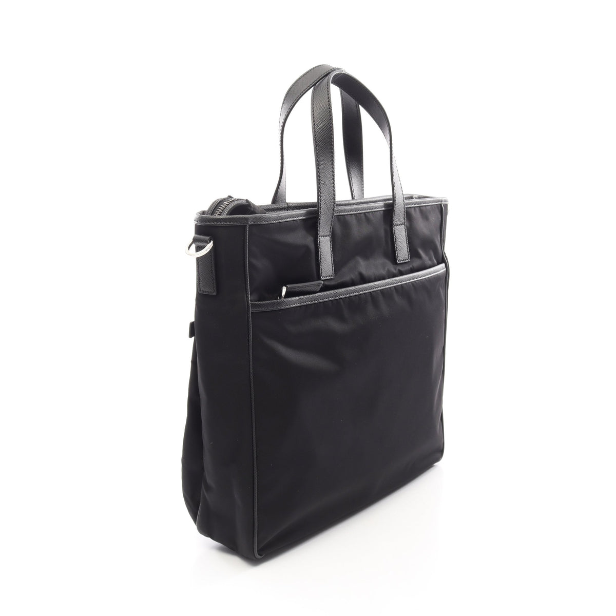 TESSUTO+SAFFIANO 2WAY ハンドバッグ トートバッグ ナイロン サフィアーノレザー ブラック プラダ