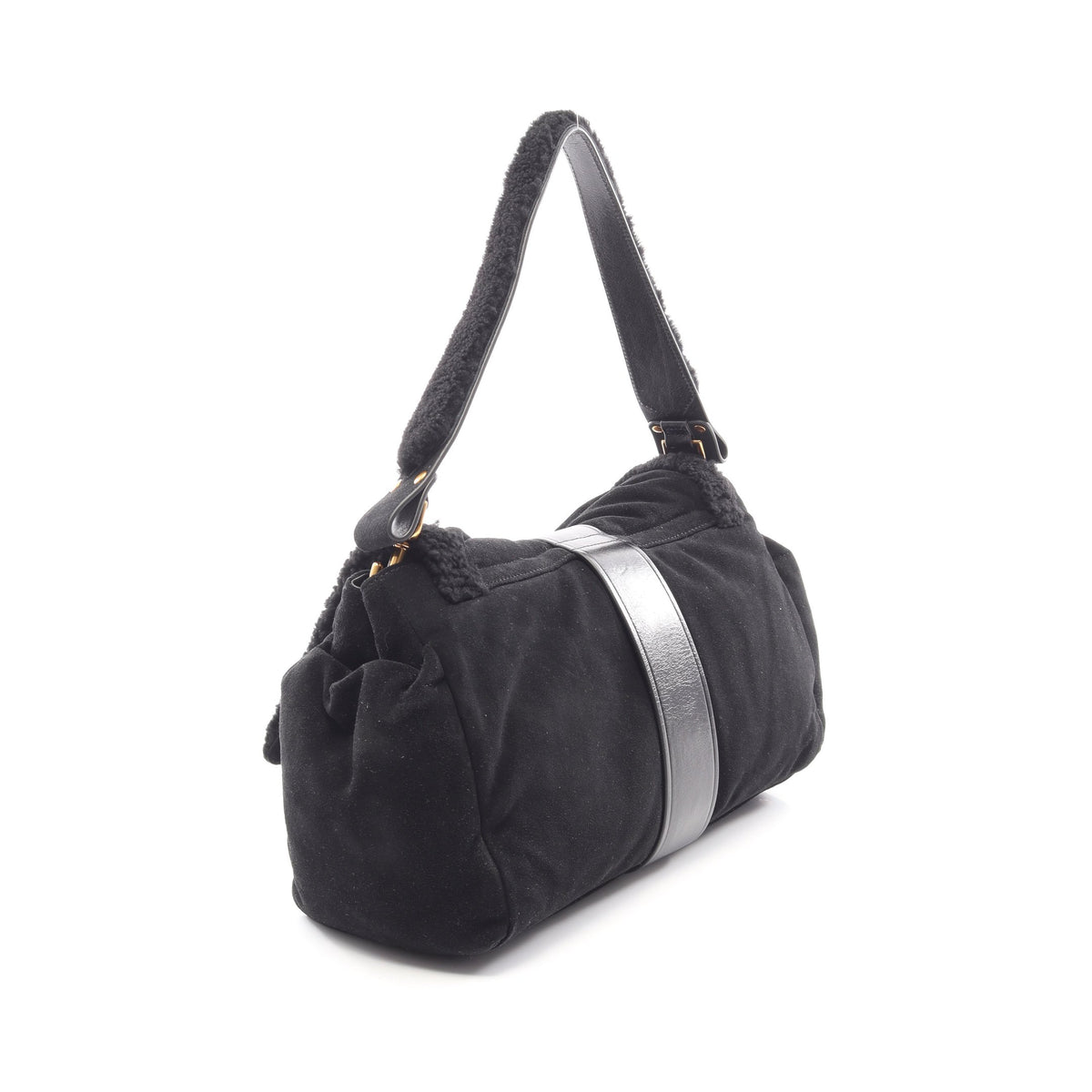 HAZEL TREASURE XL HANDBAG ハンドバッグ スエード ファー ブラック ヴィヴィアンウエストウッド