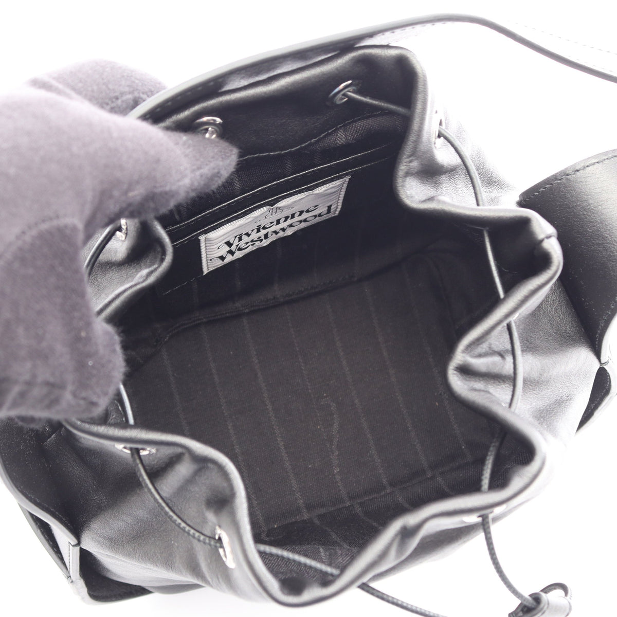 STACEY BUCKET BAG ハンドバッグ レザー ブラック ヴィヴィアンウエストウッド